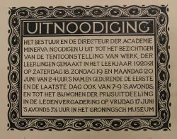 Cornelis Pieter de Wit<br />Ontwerp uitnodiging Groningsch Museum