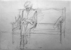 Tim Blaauw<br />Dementerende bejaarde op een bank