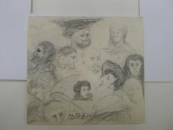 Marius Holleman<br />Elf koppen rondom Hollemans zelfportret