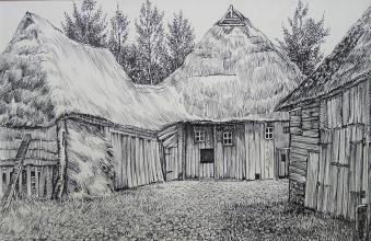 Berend Hoving<br />Boerderij met schuren te Wezup