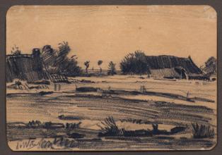 Cornelis Pieter de Wit<br />Boerderijen achter kanaal