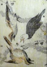 Katsushika Hokusai<br />Drie vogels
