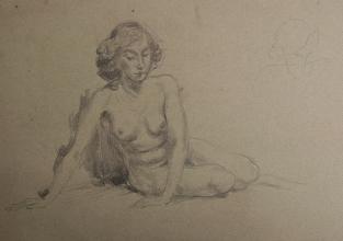 Jan ten Have<br />Vrouwelijk naakt zittend